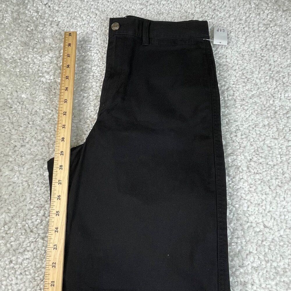Gap High Rise Wide Leg Chino Crop Black Womens 10 Tall NEW - Picture 11 of 13